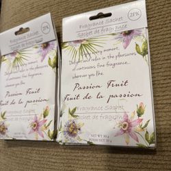 SET OF 2 PASSION FRUIT 4 pc Scented Sachet Drawer Bags Fresh Scent Air Freshener