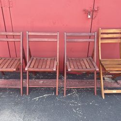 Four (4) wood folding chairs only, no table
