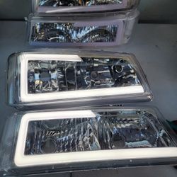 03-06 Chevrolet Silverado Avalanche LED DRL Headlights Luces Micas Calaveras Faros Faroles Focos Headlamps Chevy 