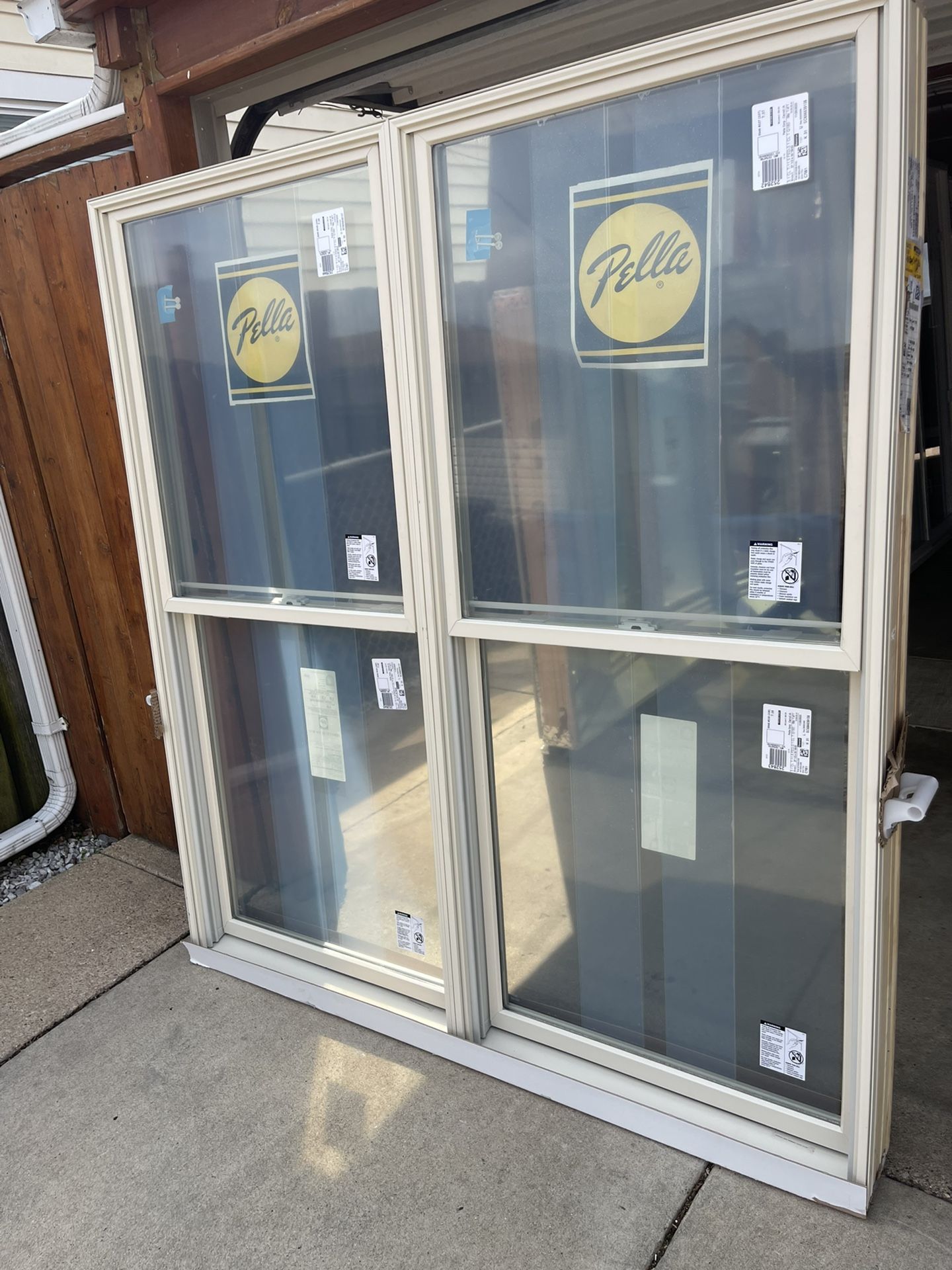New Double Windows Pella Size W63 H70 $450 Color Inside White Aluminum ...