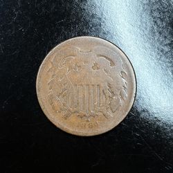 1864 Civil War Era 2-Cent Piece Coin