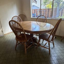 Mid-Century Kitchen Table, 6 chairs