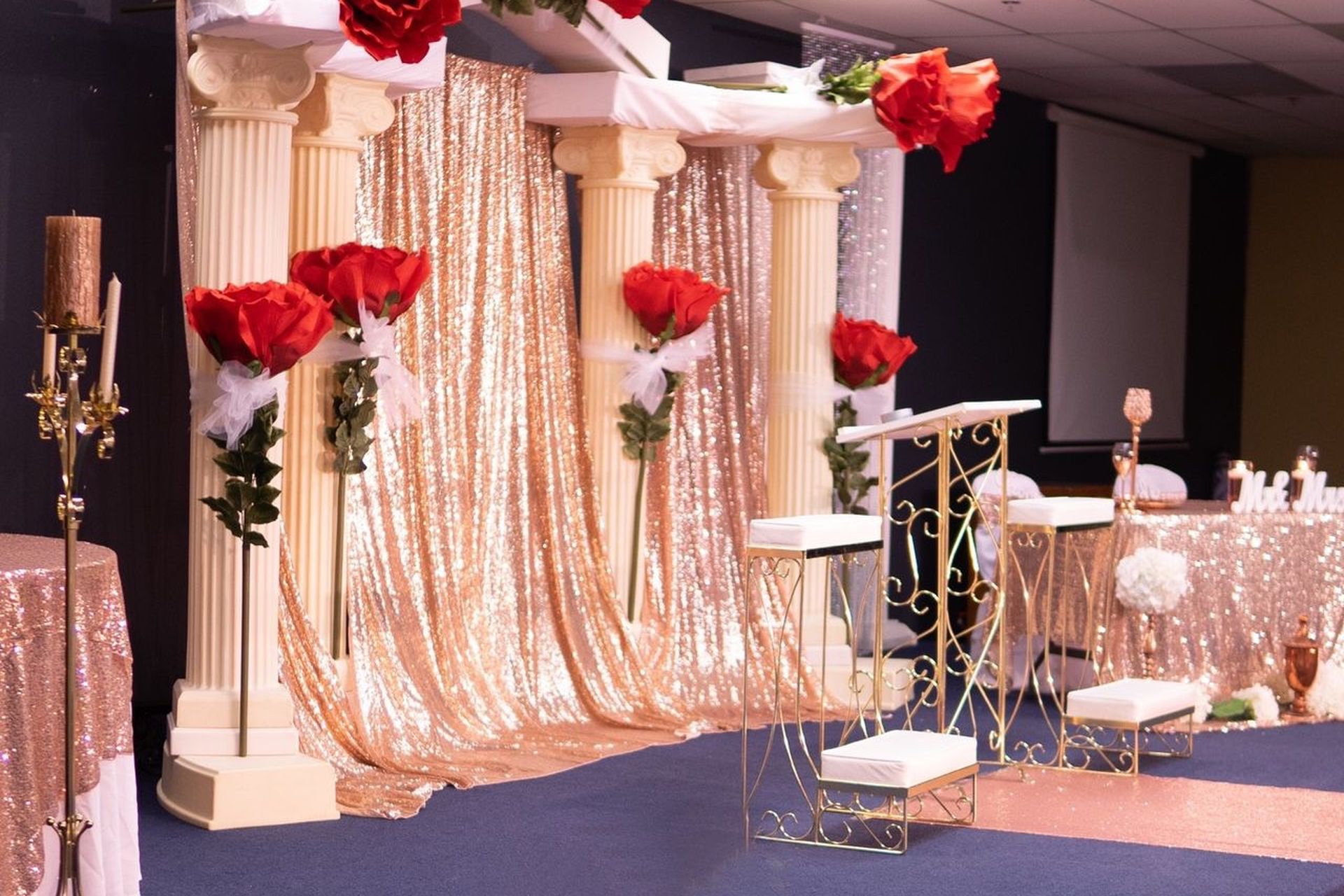 Rose Gold Sequin Table Cloths