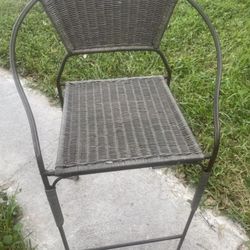 Vintage Mid Century Modern Hairpin Wicker Hoop Barstools