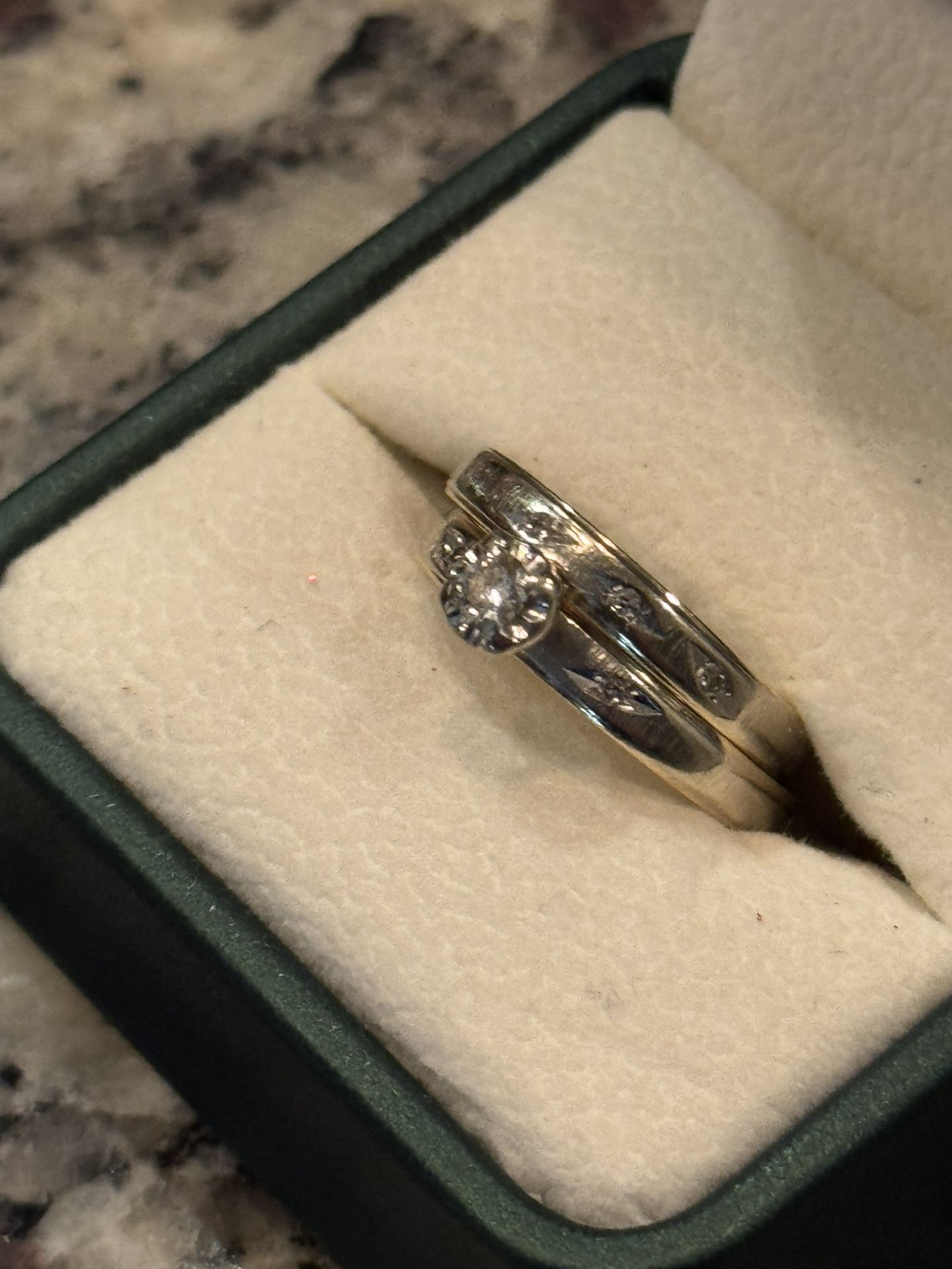 Diamond Weddi G/engagement Set 14k Gold 