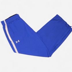 Mens Vintage Classic Under Armour Windbreaker Pants Royal Blue Size XL