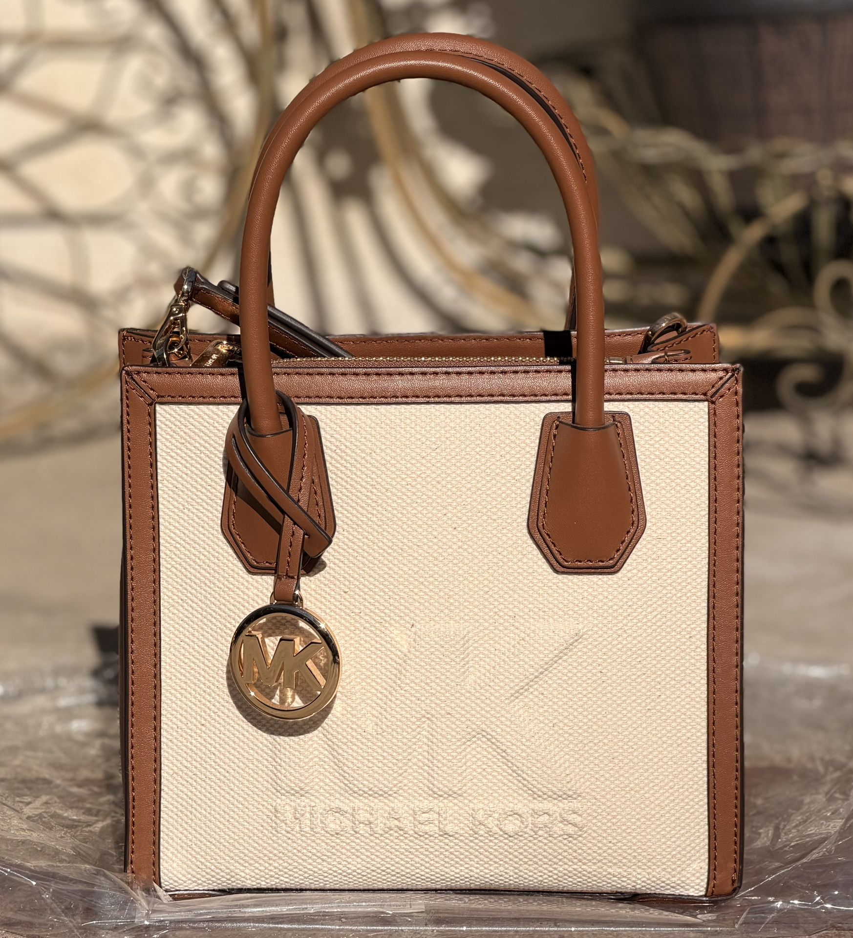 Michael Kors Mercer Medium Cotton Canvas Crossbody Bag
