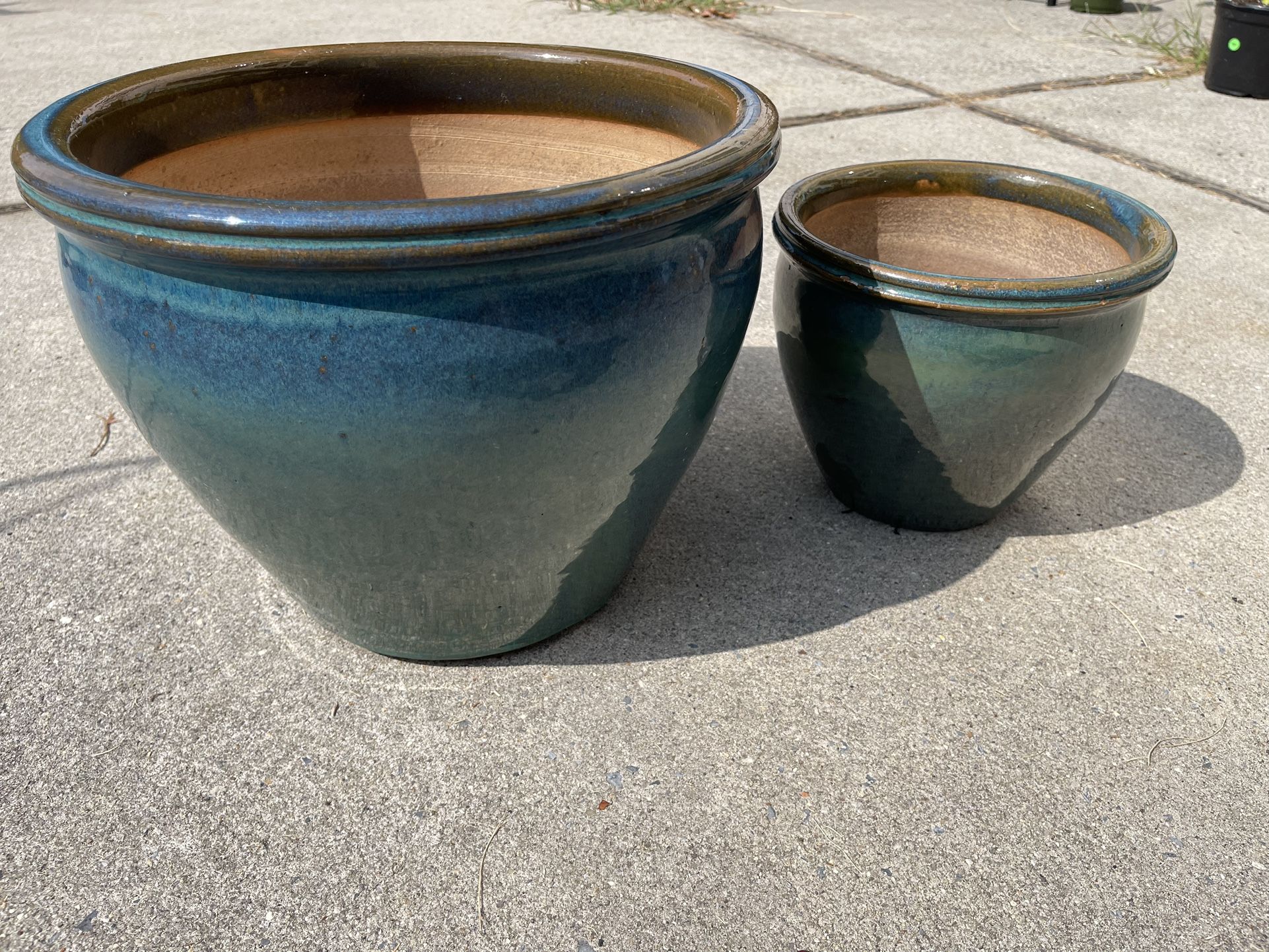 Teal Blue Ceramic Pot Set