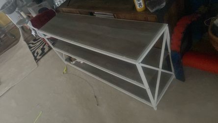 3-Tier Metal and Wood Console Shelf