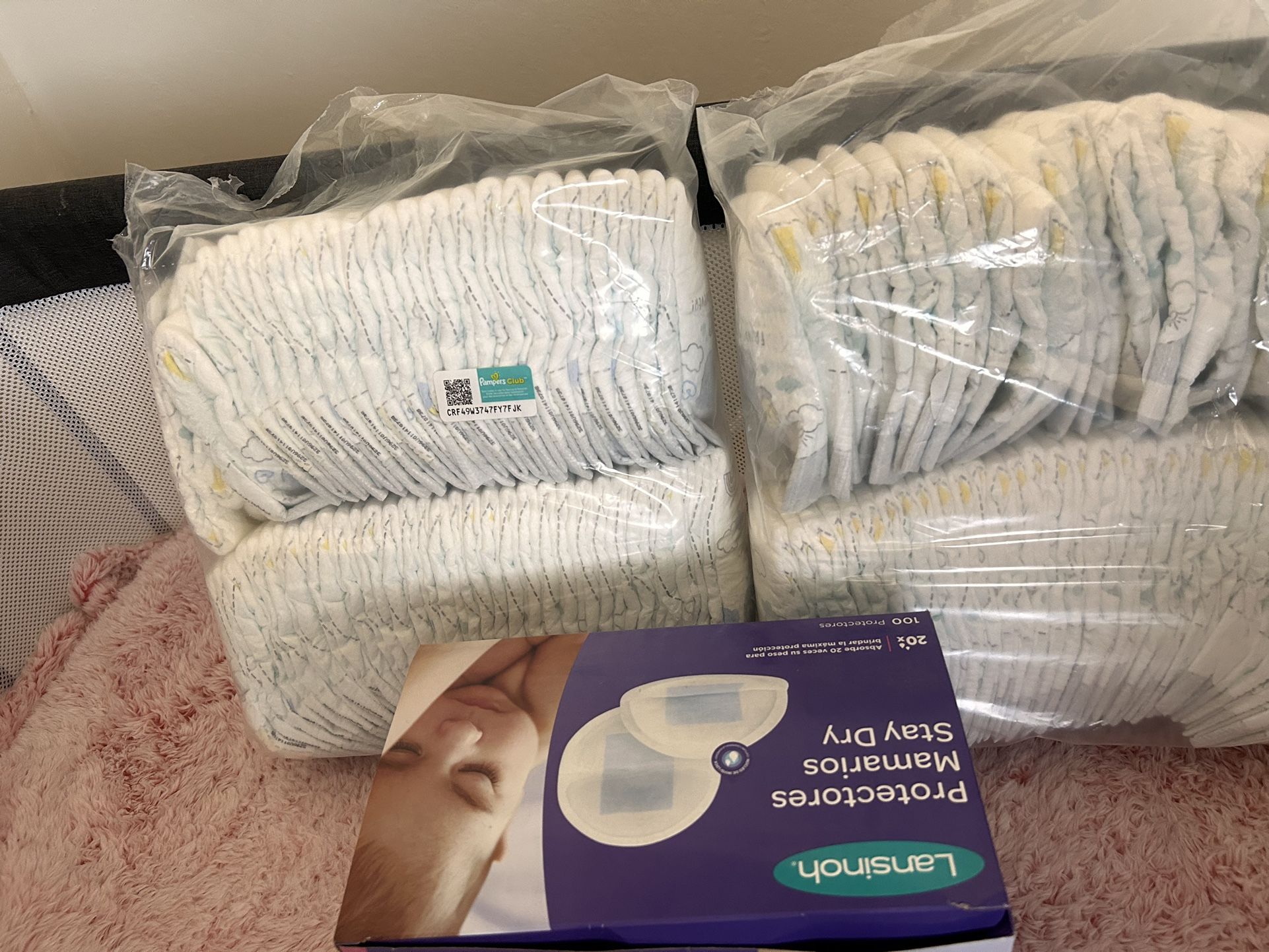 Newborn diapers and nursing pads