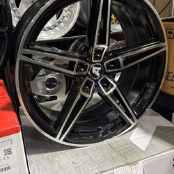 Black Machine 19x8.5 Blank Bolt Pattern Fit Honda Toyota Tesla Mazda Mercedes BMW Hyundai Acura Audi Chevy Ford Infiniti Lexus Nissan Scion Subaru 