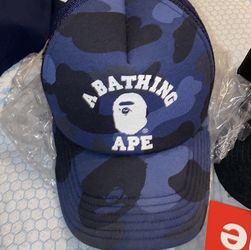 A Bathing Ape Camo College Trucker Cap Bape