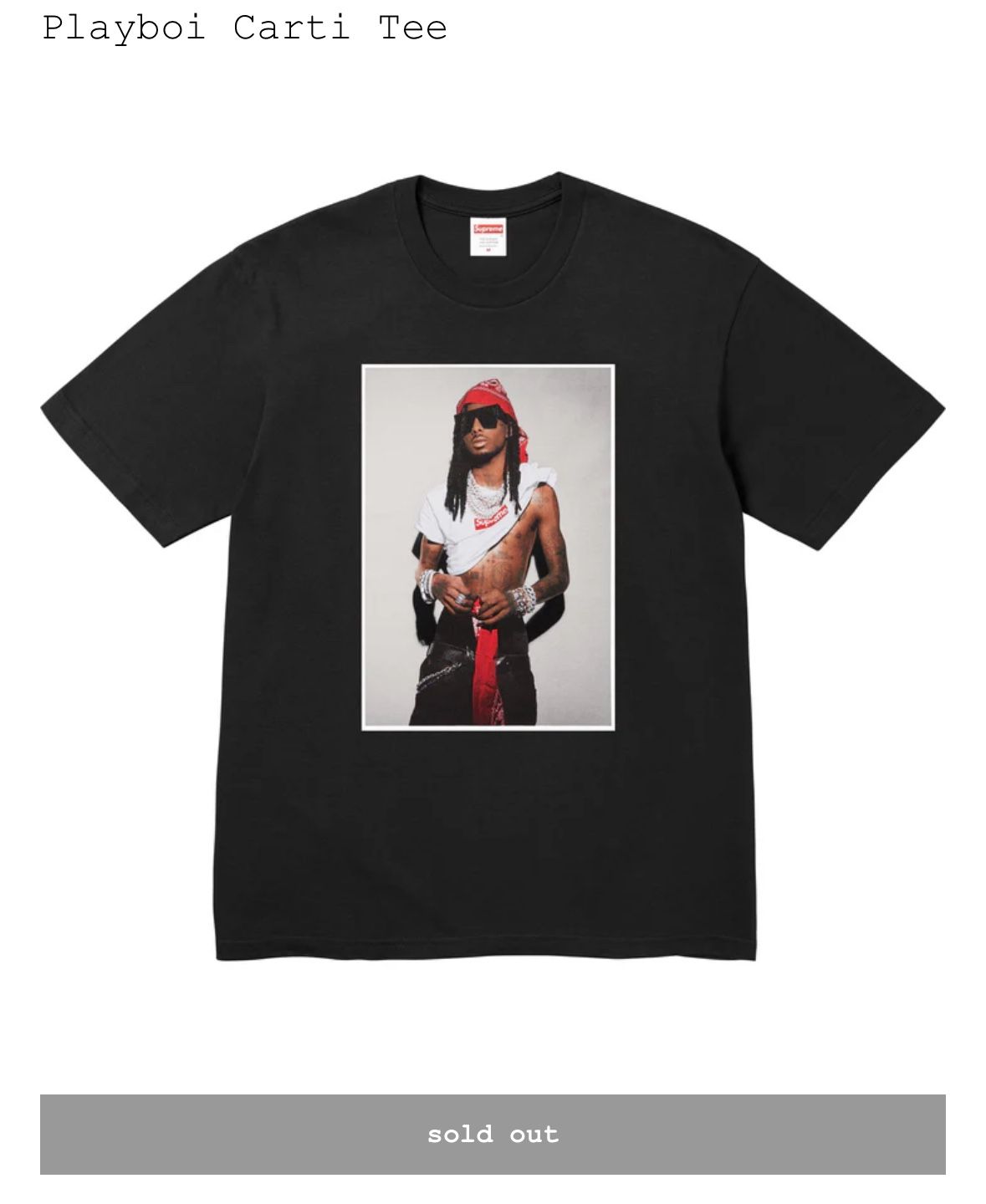 Supreme x Playboi Carti Tee (Large)