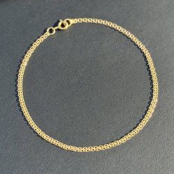18k solid yellow gold 10 inches anklet bracelet