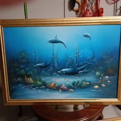 Oil Painting 3D Dolphin