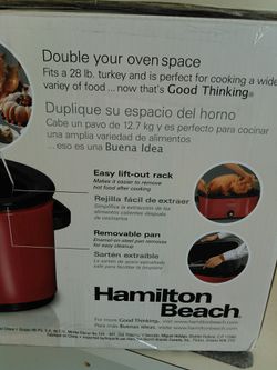 Hamilton Beach 22 Quart Roaster Oven, Fits 28 lb Turkey, Red, Model# 32231  