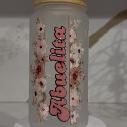 Personalized Glass Cup Custom Name Iced Coffee Cup Libbey Glass 