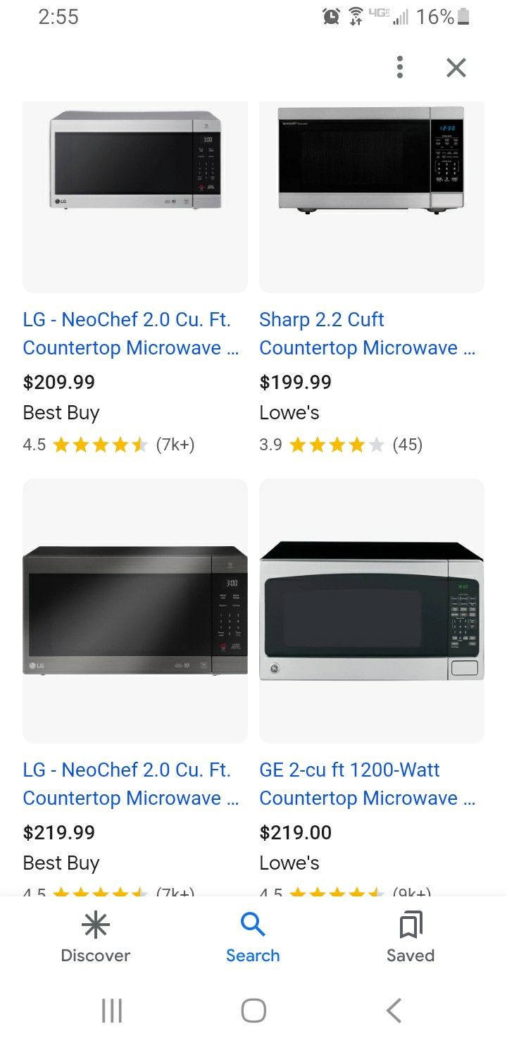 2 cubic feet microwave.