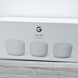 Google Nest WiFi - AC2200 (2nd Generation) Router and Add On Access Point Mesh Wi-Fi System (3-Pack, Snow)