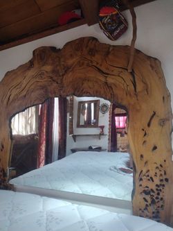 430 Year Old Cedar Live Edge Custom Head Board Fits Queen Size Bed, Cedar