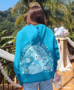 Pink Palm Puff Disney Ariel Under the Sea Hoodie
