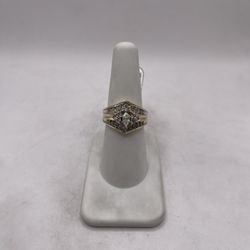 14kt Dual-Tone Gold Diamond Engagement Style Ring 