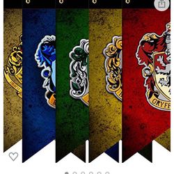 House Wall Banner, College Logo Flags Wall Decals Magical Wizard School Party Decoration, Ultra Premium Indoor Outdoon Party Yard Flag 20"x 12" (5 Pie