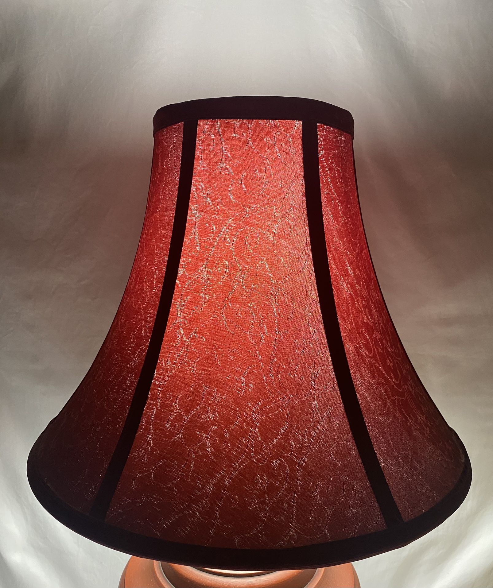 Vintage Rare Red Floral Pattern Bell Lampshade Lamp Shade #43