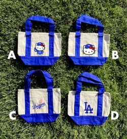 Los Angeles Dodgers Hello Kitty Mini Canvas Tote Bag Christmas Gift World Series