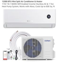 12000 BTU Mini Split Air Conditioner & Heater  115V 18.1 SEER2 Wifi Enabled Inverter Ductless AC & 1 Ton Heat Pump System, Works with Alexa, Cools Up 