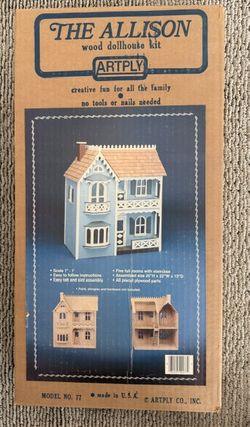 Vintage "The Allison" Wooden Dollhouse Kit (New in Box)