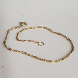14k Yellow Gold Spiga Chain Bracelet 7"