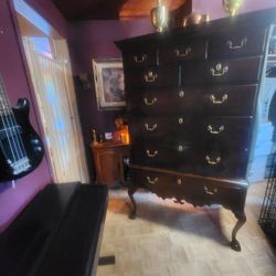 High Boy Dresser Nine Drawers Beautiful  Piece.