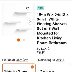 3 16” Floating Shelves