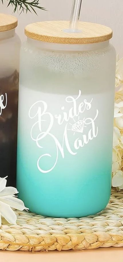 Bridesmaid Glass With Straw