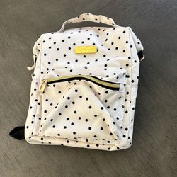 Jessica Simpson Mini Backpack: White Polka Do