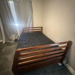 full size bunk bed with mattresses 