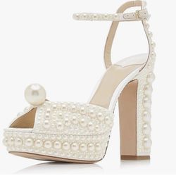 Opulent Pearl Platform Bridal Heels