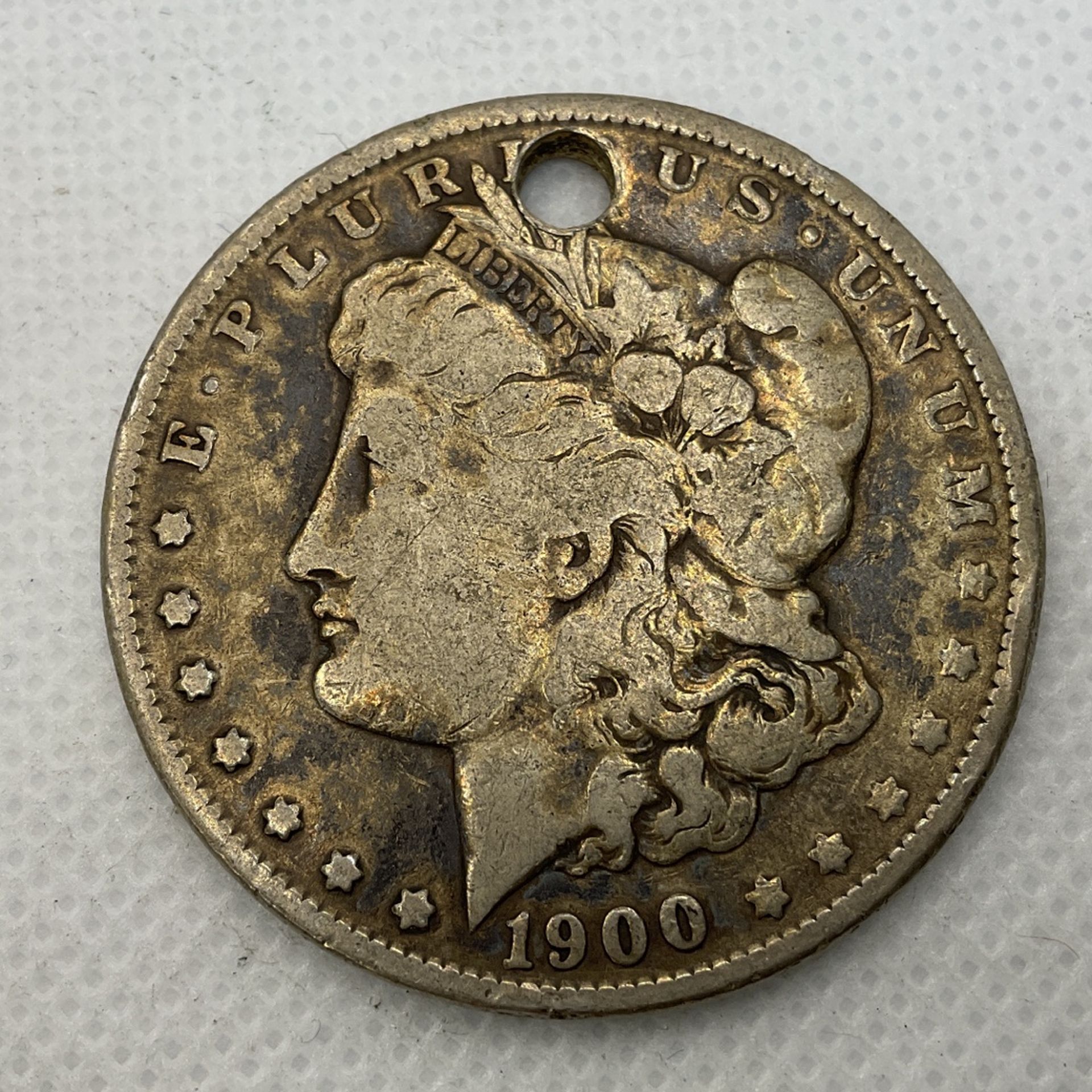 1900 U S MORGAN SILVER DOLLAR - W/drilled Hole