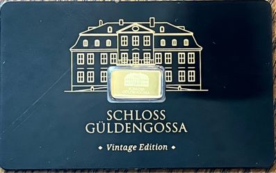 .5 Gram Gold Schloss Guldengossa Vintage Fine Gold Bar .9999