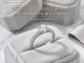 NEW 1.0 CT Brilliant Round Moissanite Diamond Solitaire Ring – S925 Sterling Silver – Size 7