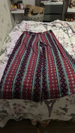 Boho Print Wide-Leg Pants
