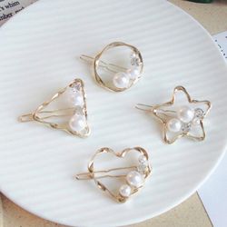 NEW! Pearl Geometric Shape Hair Clip bundle