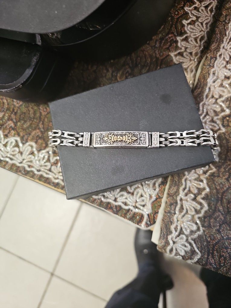 MEN'S HIP HOP STAINLESS STEEL BRACELET 9 INCH