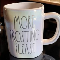 Rae Dunn 2021 Christmas Iridescent Mug “MORE FROSTING PLEASE” New 