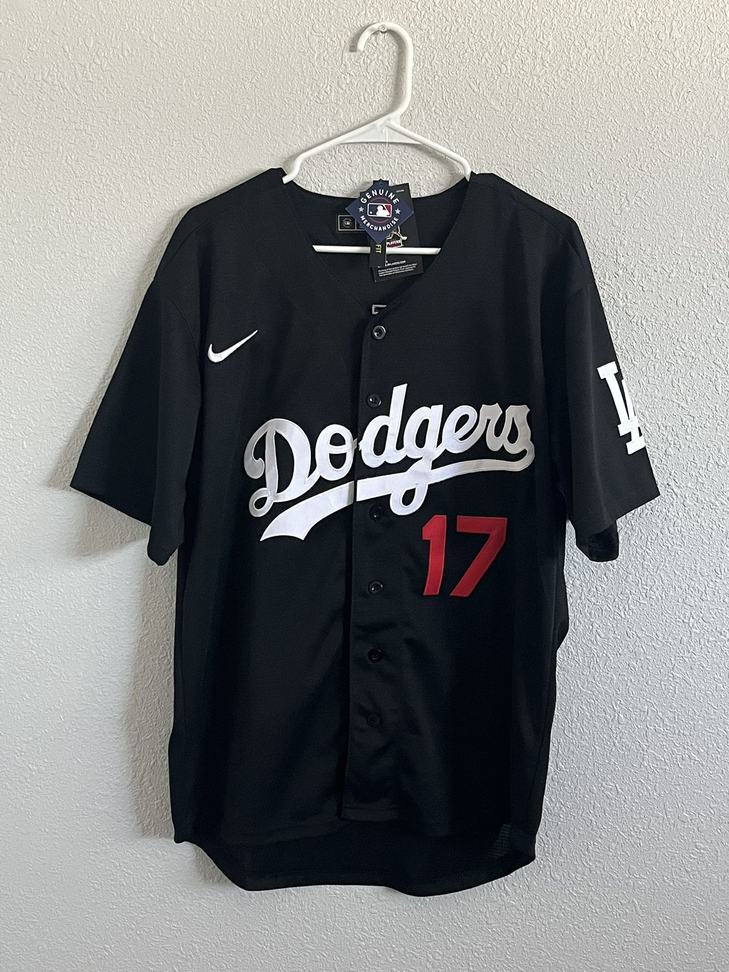 LIKE NEW MENS BLACK LA DODGERS JERSEY SIZE SMALL