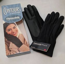 Vintage Contours by Isotoner Black Gloves (one size)
