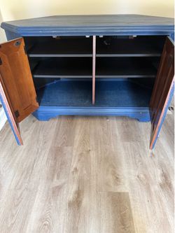 Repurposed Solid Corner TV Stand