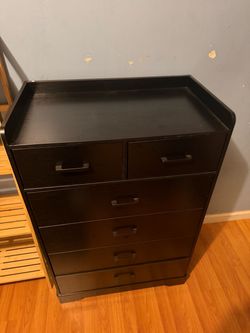Black Tall Dresser with 6 Drawers