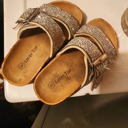 Champagne Rhinestone Slides